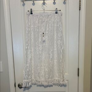 Aerie White Lace Coverup Skirt